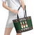 Christmas Bowling Rollin With My Snowmies Leather Tote Bag Xmas Holiday Patterns - Wonder Print Shop
