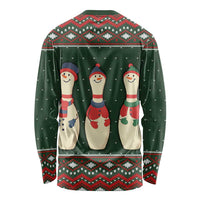 Christmas Bowling Rollin With My Snowmies Long Sleeve Shirt Xmas Holiday Patterns - Wonder Print Shop