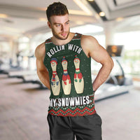 Christmas Bowling Rollin With My Snowmies Men Tank Top Xmas Holiday Patterns - Wonder Print Shop