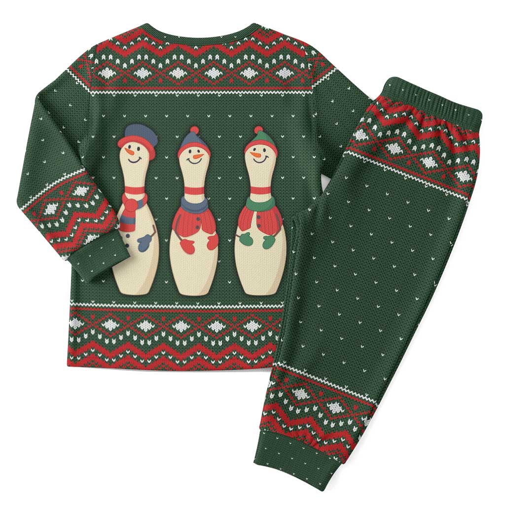 Christmas Bowling Rollin With My Snowmies Christmas Pajama Set Xmas Holiday Patterns - Wonder Print Shop
