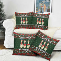 Christmas Bowling Rollin With My Snowmies Pillow Cover Xmas Holiday Patterns - Wonder Print Shop