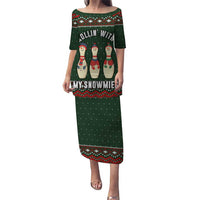 Christmas Bowling Rollin With My Snowmies Puletasi Xmas Holiday Patterns - Wonder Print Shop