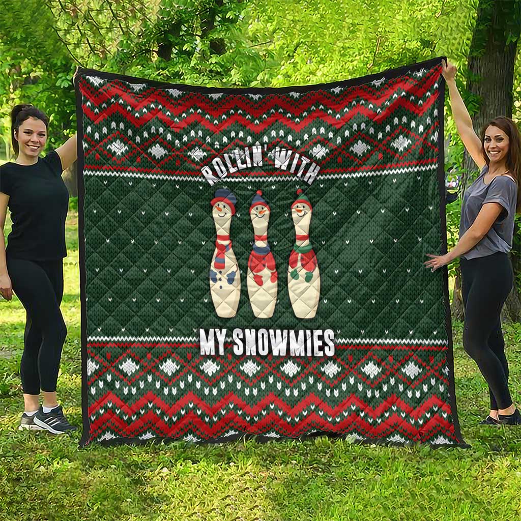 Christmas Bowling Rollin With My Snowmies Quilt Xmas Holiday Patterns - Wonder Print Shop