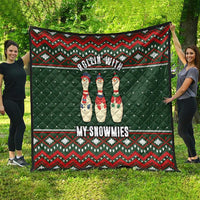 Christmas Bowling Rollin With My Snowmies Quilt Xmas Holiday Patterns - Wonder Print Shop