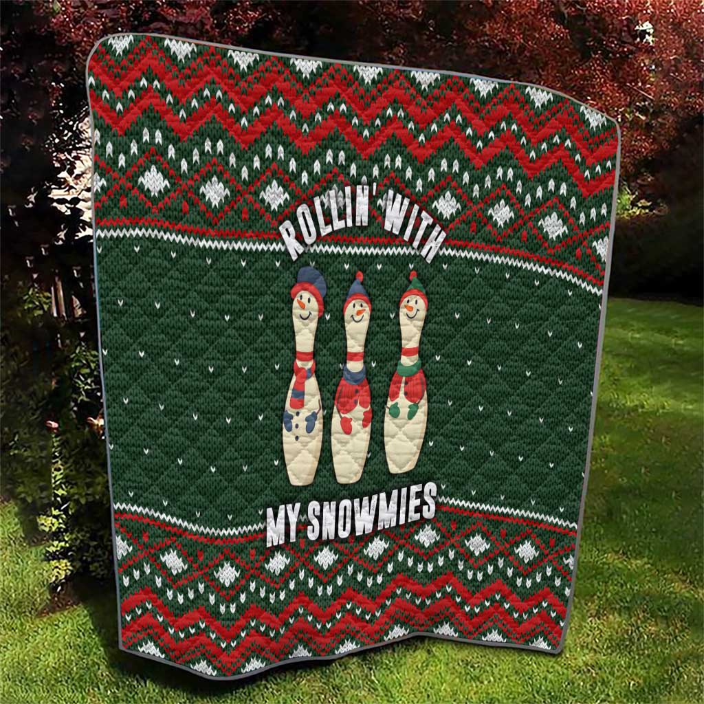 Christmas Bowling Rollin With My Snowmies Quilt Xmas Holiday Patterns - Wonder Print Shop