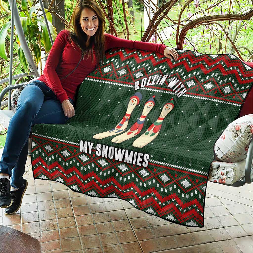 Christmas Bowling Rollin With My Snowmies Quilt Xmas Holiday Patterns - Wonder Print Shop