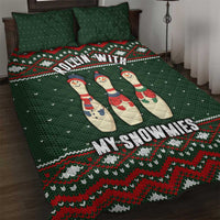 Christmas Bowling Rollin With My Snowmies Quilt Bed Set Xmas Holiday Patterns - Wonder Print Shop