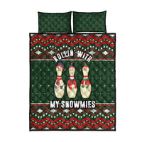 Christmas Bowling Rollin With My Snowmies Quilt Bed Set Xmas Holiday Patterns - Wonder Print Shop