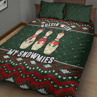 Christmas Bowling Rollin With My Snowmies Quilt Bed Set Xmas Holiday Patterns - Wonder Print Shop