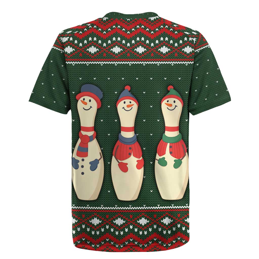 Christmas Bowling Rollin With My Snowmies Rugby Jersey Xmas Holiday Patterns - Wonder Print Shop