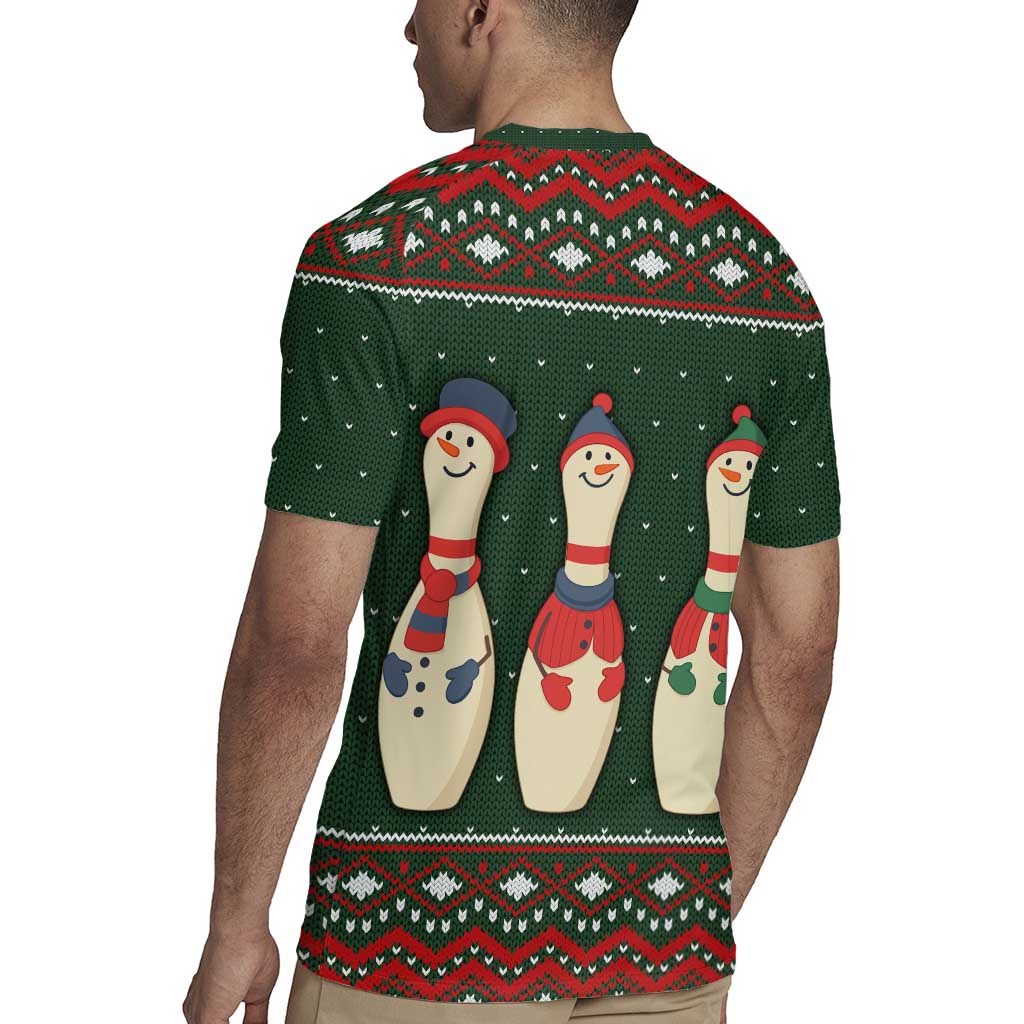 Christmas Bowling Rollin With My Snowmies Rugby Jersey Xmas Holiday Patterns - Wonder Print Shop
