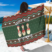 Christmas Bowling Rollin With My Snowmies Sarong Xmas Holiday Patterns - Wonder Print Shop
