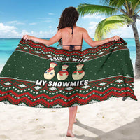 Christmas Bowling Rollin With My Snowmies Sarong Xmas Holiday Patterns - Wonder Print Shop