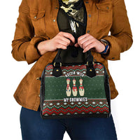 Christmas Bowling Rollin With My Snowmies Shoulder Handbag Xmas Holiday Patterns - Wonder Print Shop