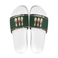 Christmas Bowling Rollin With My Snowmies Slide Sandals Xmas Holiday Patterns - Wonder Print Shop