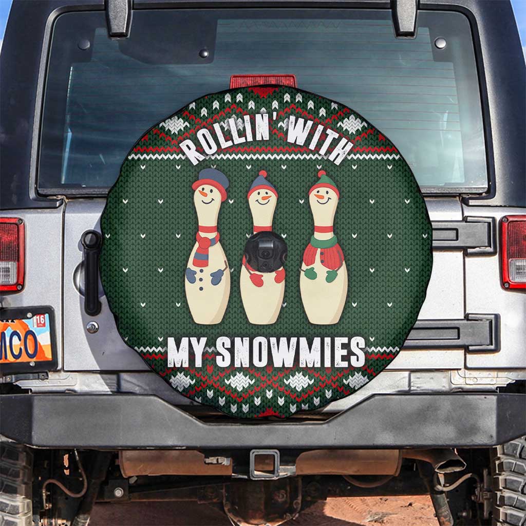 Christmas Bowling Rollin With My Snowmies Spare Tire Cover Xmas Holiday Patterns - Wonder Print Shop