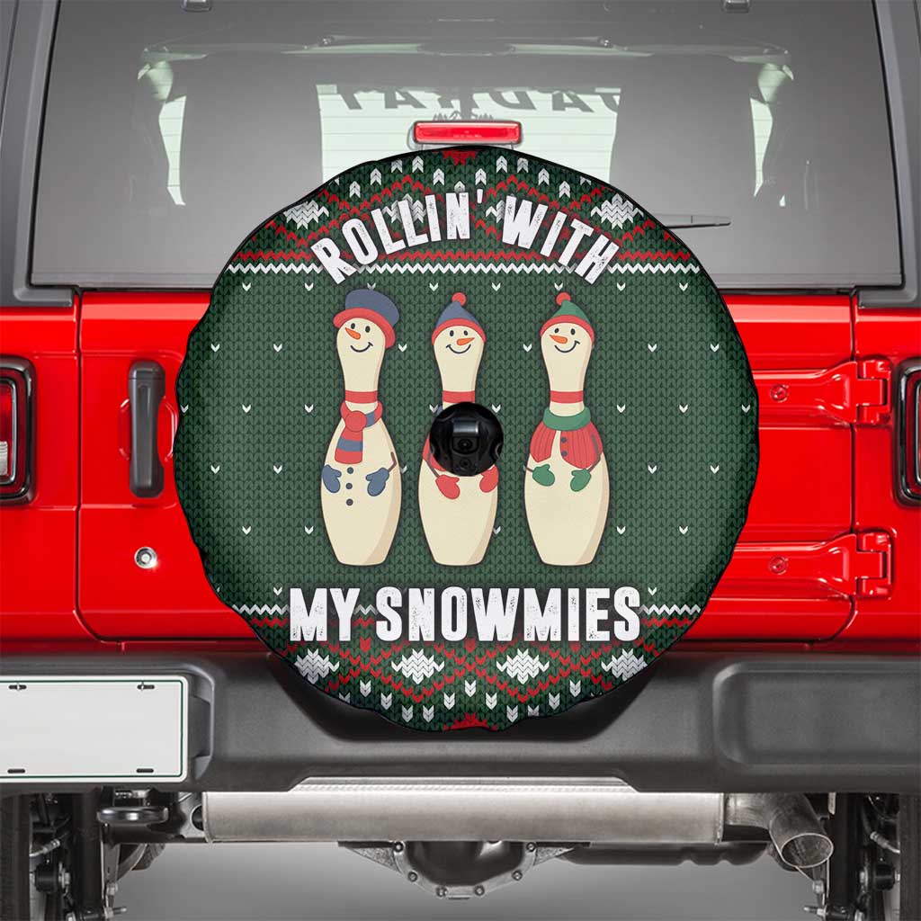 Christmas Bowling Rollin With My Snowmies Spare Tire Cover Xmas Holiday Patterns - Wonder Print Shop