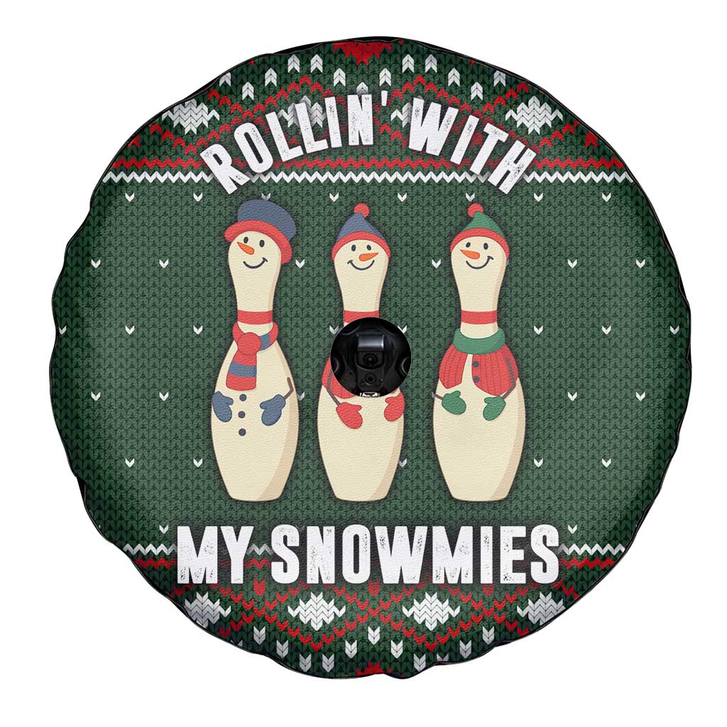 Christmas Bowling Rollin With My Snowmies Spare Tire Cover Xmas Holiday Patterns - Wonder Print Shop