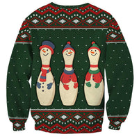 Christmas Bowling Rollin With My Snowmies Sweatshirt Xmas Holiday Patterns - Wonder Print Shop