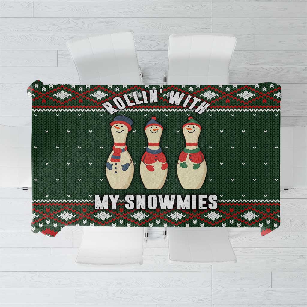 Christmas Bowling Rollin With My Snowmies Tablecloth Xmas Holiday Patterns - Wonder Print Shop