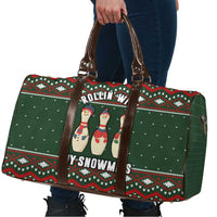 Christmas Bowling Rollin With My Snowmies Travel Bag Xmas Holiday Patterns - Wonder Print Shop