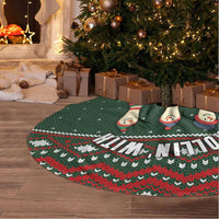 Christmas Bowling Rollin With My Snowmies Tree Skirt Xmas Holiday Patterns - Wonder Print Shop