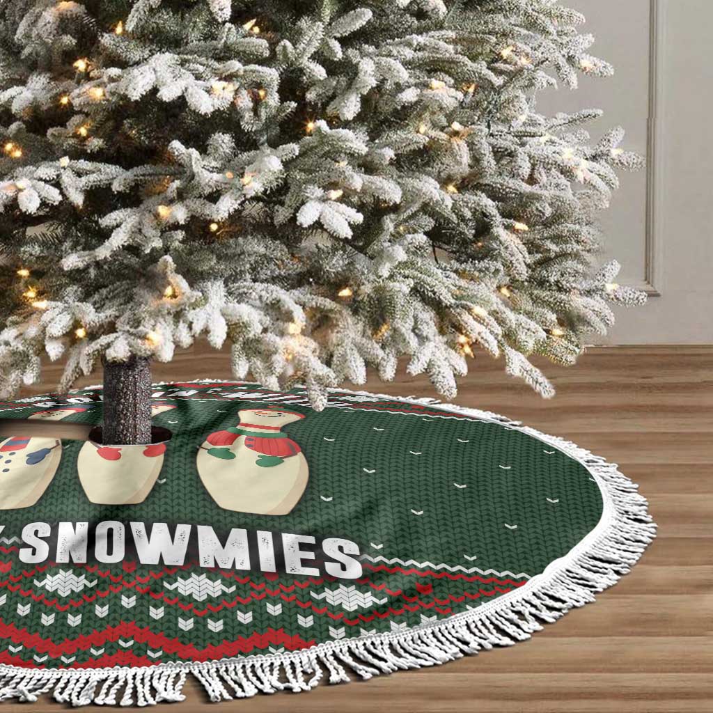 Christmas Bowling Rollin With My Snowmies Tree Skirt Xmas Holiday Patterns - Wonder Print Shop