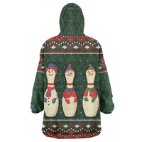 Christmas Bowling Rollin With My Snowmies Wearable Blanket Hoodie Xmas Holiday Patterns - Wonder Print Shop
