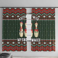 Christmas Bowling Rollin With My Snowmies Window Curtain Xmas Holiday Patterns - Wonder Print Shop