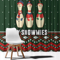 Christmas Bowling Rollin With My Snowmies Window Curtain Xmas Holiday Patterns - Wonder Print Shop