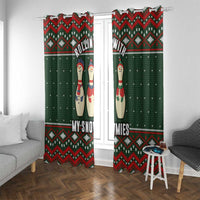 Christmas Bowling Rollin With My Snowmies Window Curtain Xmas Holiday Patterns - Wonder Print Shop