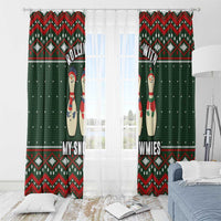 Christmas Bowling Rollin With My Snowmies Window Curtain Xmas Holiday Patterns - Wonder Print Shop