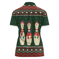 Christmas Bowling Rollin With My Snowmies Women Polo Shirt Xmas Holiday Patterns - Wonder Print Shop