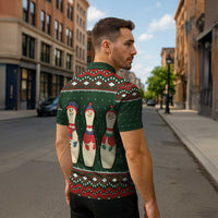 Christmas Bowling Rollin With My Snowmies Zipper Polo Shirt Xmas Holiday Patterns - Wonder Print Shop