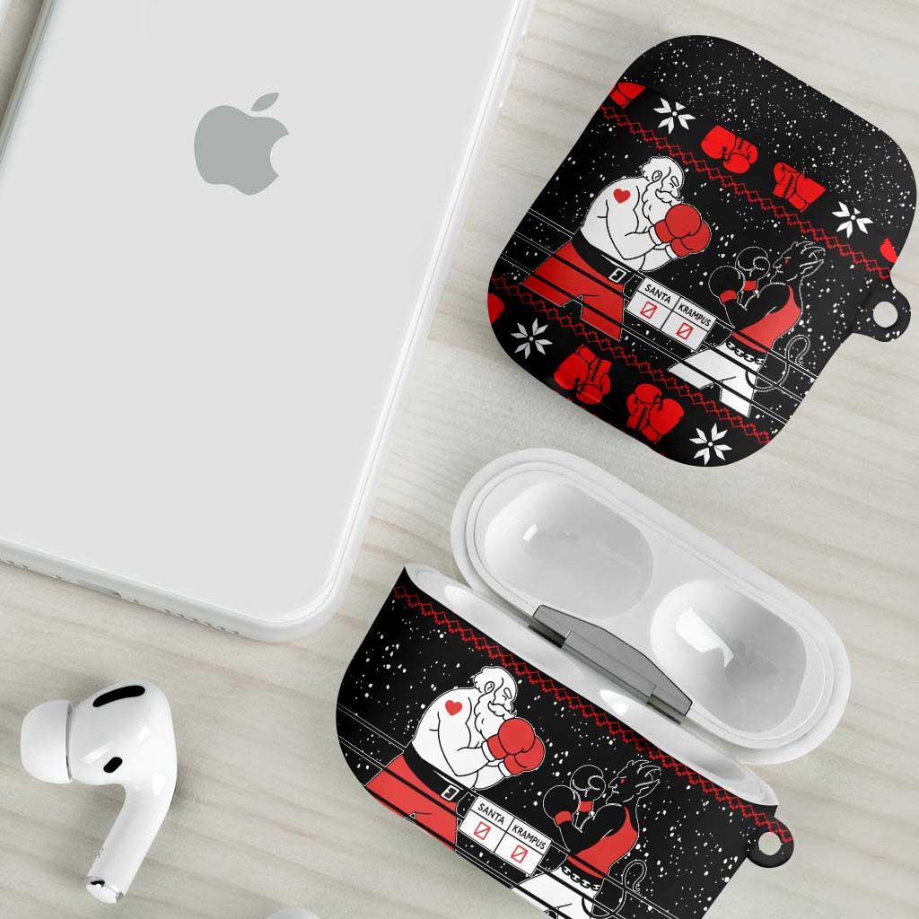 Christmas Boxing Santa And Krampus AirPods Case Xmas Holiday Patterns - Wonder Print Shop