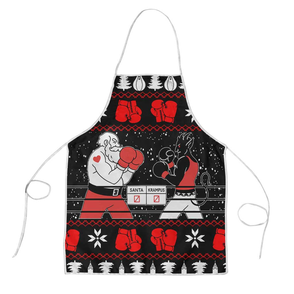 Christmas Boxing Santa And Krampus Apron Xmas Holiday Patterns - Wonder Print Shop