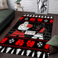 Christmas Boxing Santa And Krampus Area Rug Xmas Holiday Patterns - Wonder Print Shop