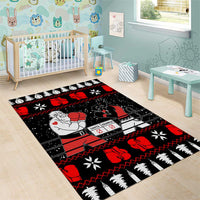 Christmas Boxing Santa And Krampus Area Rug Xmas Holiday Patterns - Wonder Print Shop