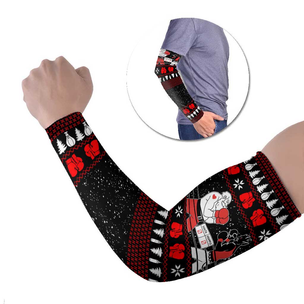 Christmas Boxing Santa And Krampus Arm Sleeves Xmas Holiday Patterns - Wonder Print Shop