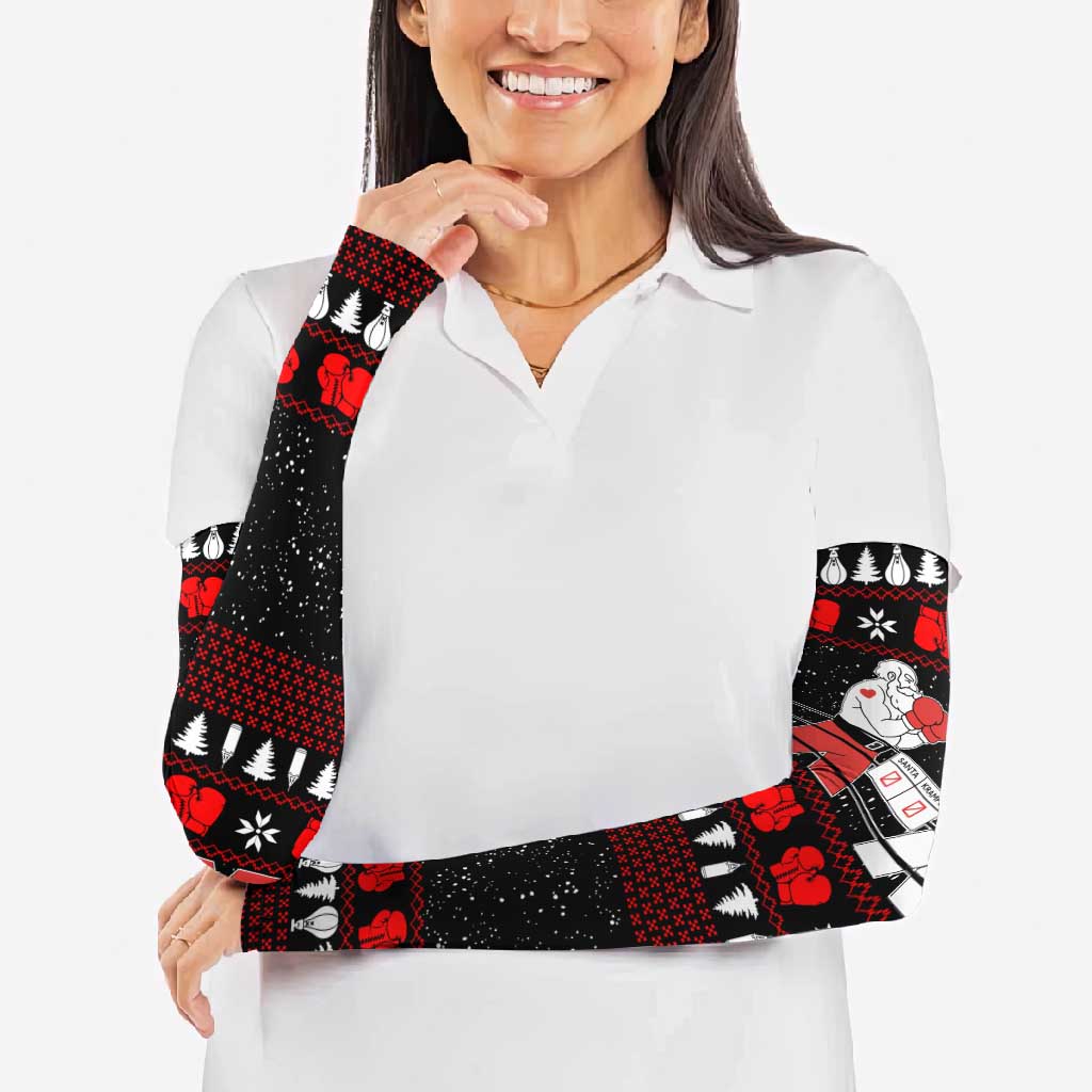 Christmas Boxing Santa And Krampus Arm Sleeves Xmas Holiday Patterns - Wonder Print Shop
