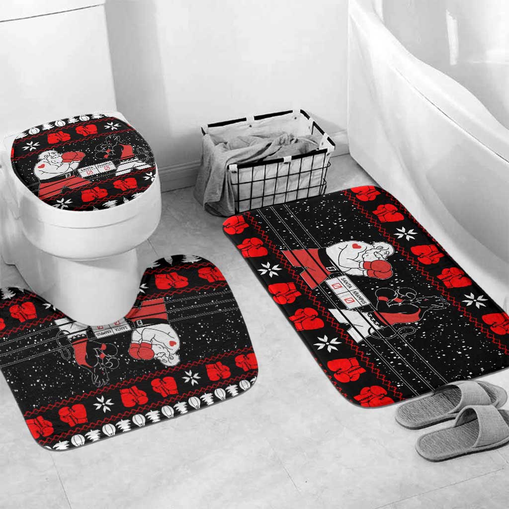 Christmas Boxing Santa And Krampus Bathroom Set Xmas Holiday Patterns - Wonder Print Shop