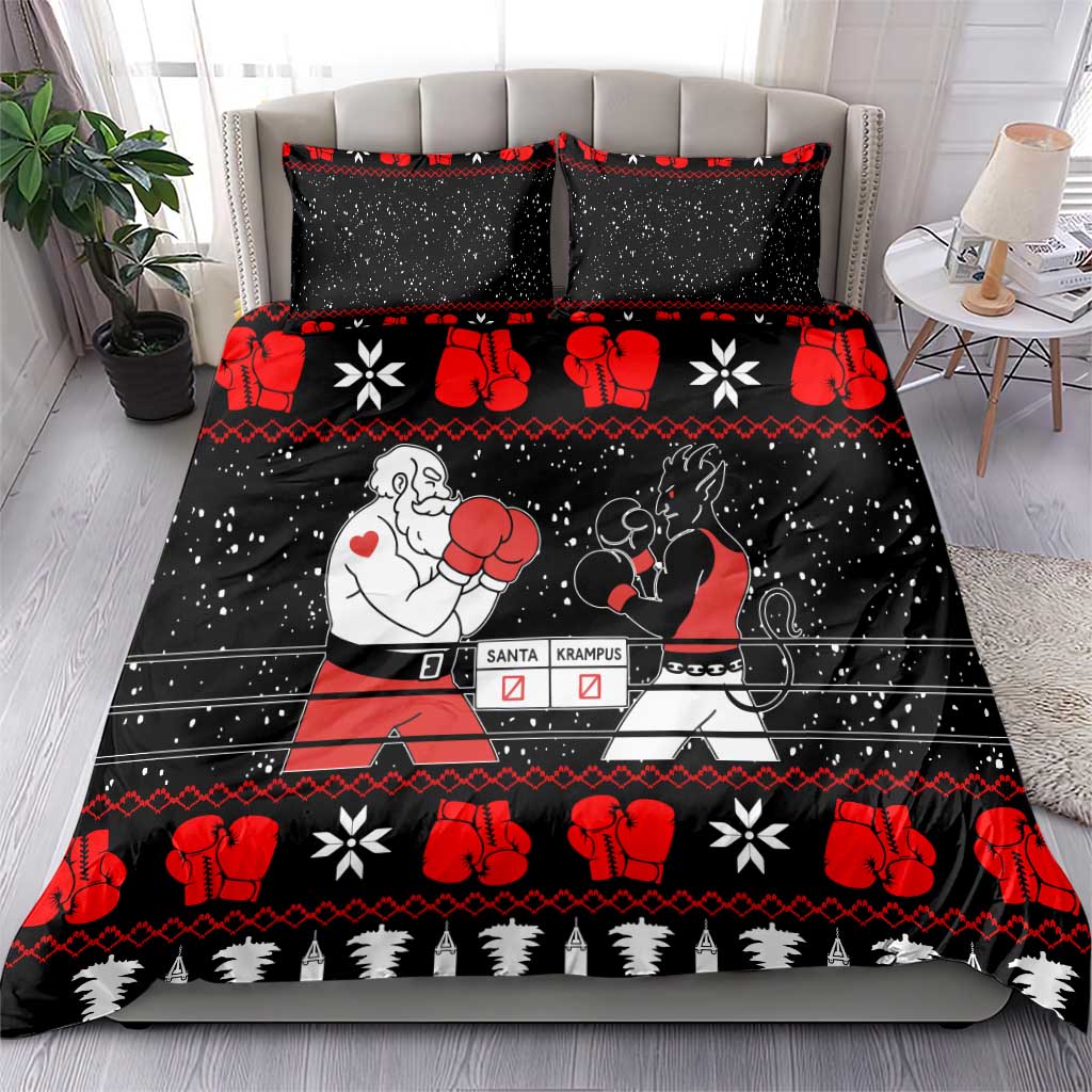 Christmas Boxing Santa And Krampus Bedding Set Xmas Holiday Patterns - Wonder Print Shop