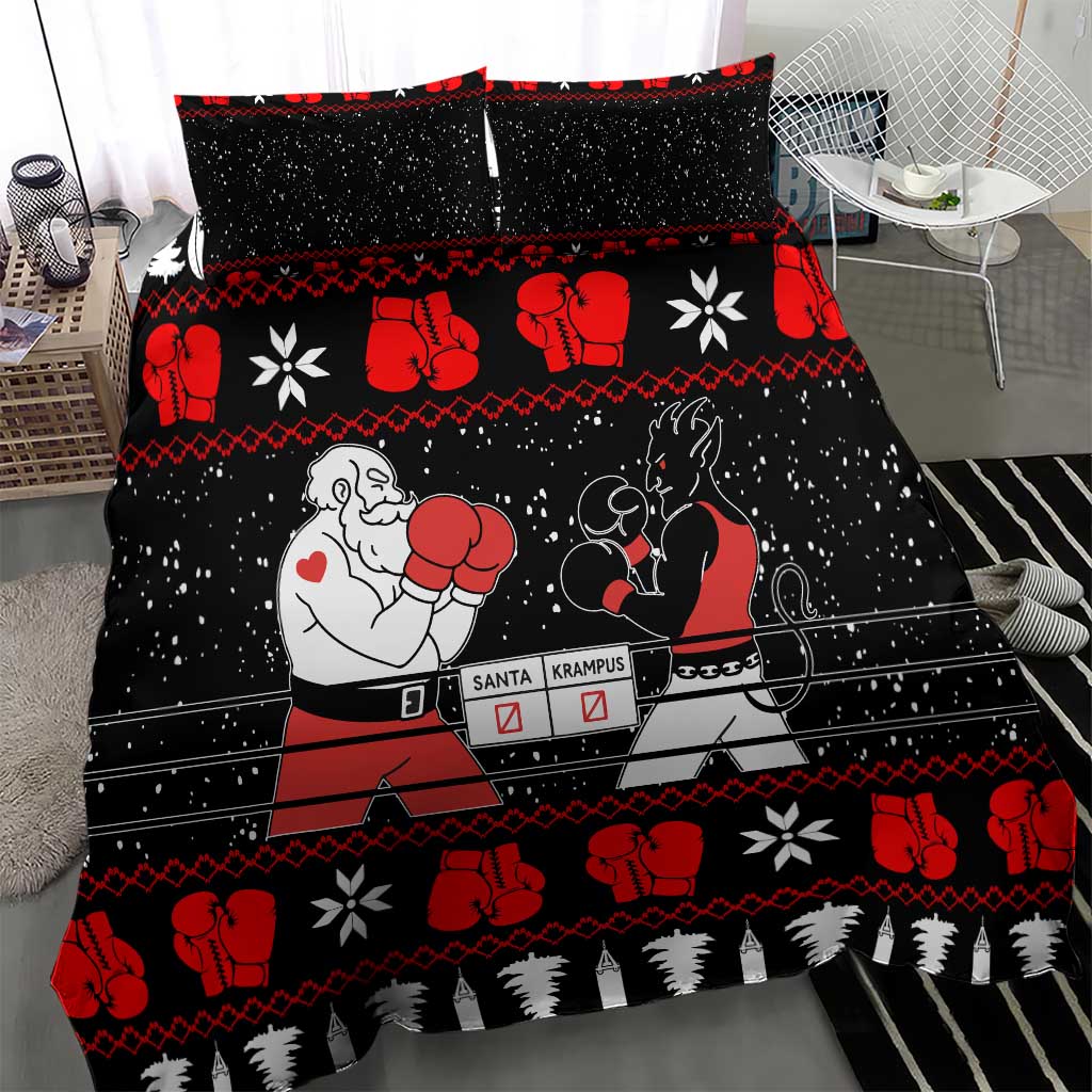 Christmas Boxing Santa And Krampus Bedding Set Xmas Holiday Patterns - Wonder Print Shop