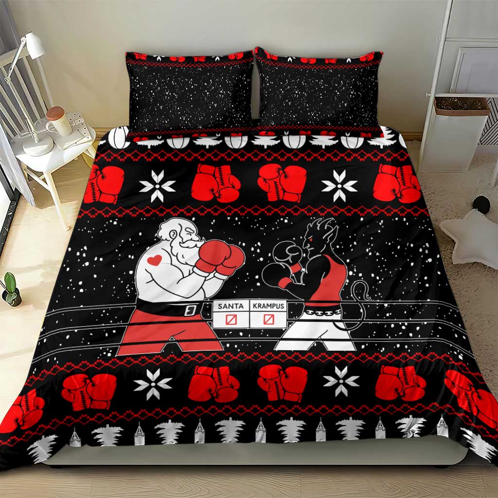 Christmas Boxing Santa And Krampus Bedding Set Xmas Holiday Patterns - Wonder Print Shop