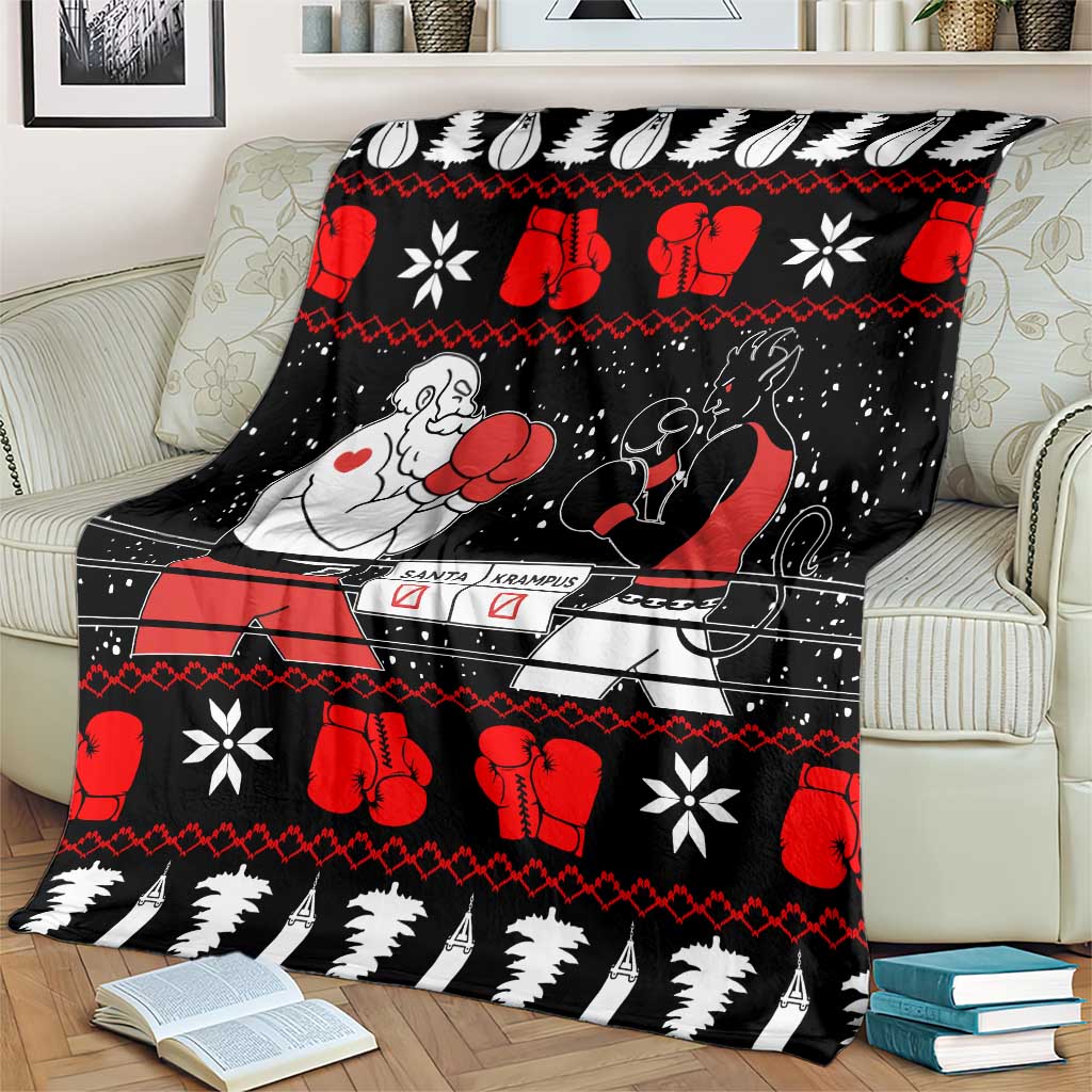 Christmas Boxing Santa And Krampus Blanket Xmas Holiday Patterns - Wonder Print Shop