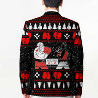 Christmas Boxing Santa And Krampus Blazer Xmas Holiday Patterns - Wonder Print Shop