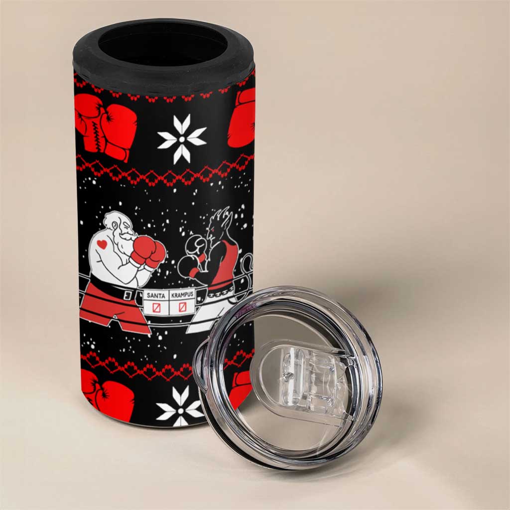 Christmas Boxing Santa And Krampus 4 in 1 Can Cooler Tumbler Xmas Holiday Patterns - Wonder Print Shop