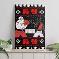 Christmas Boxing Santa And Krampus Canvas Wall Art Xmas Holiday Patterns - Wonder Print Shop
