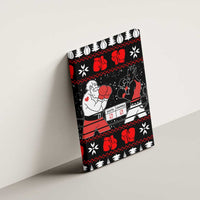 Christmas Boxing Santa And Krampus Canvas Wall Art Xmas Holiday Patterns - Wonder Print Shop