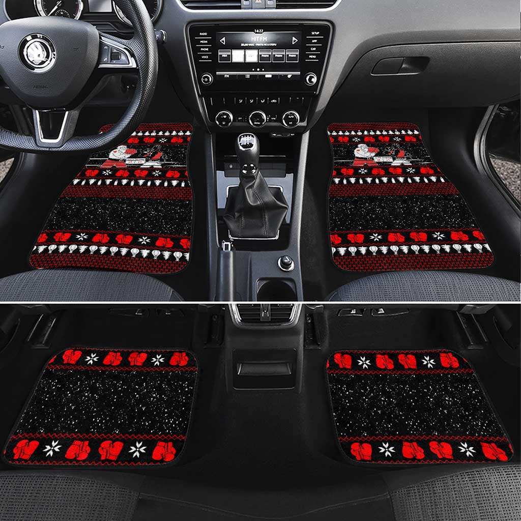 Christmas Boxing Santa And Krampus Car Mats Xmas Holiday Patterns - Wonder Print Shop